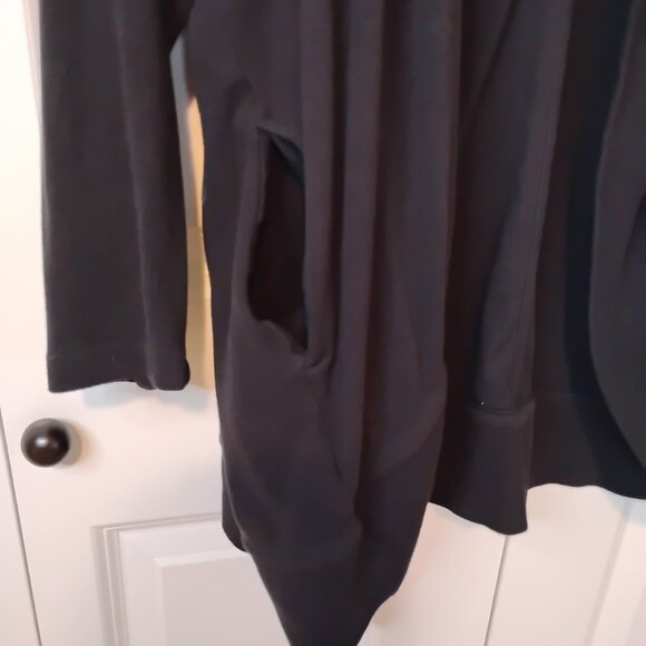 Athleta Women's Black Ethereal Cocoon Open Front Wrap Cardigan Size 1X Plus - Picture 4 of 7